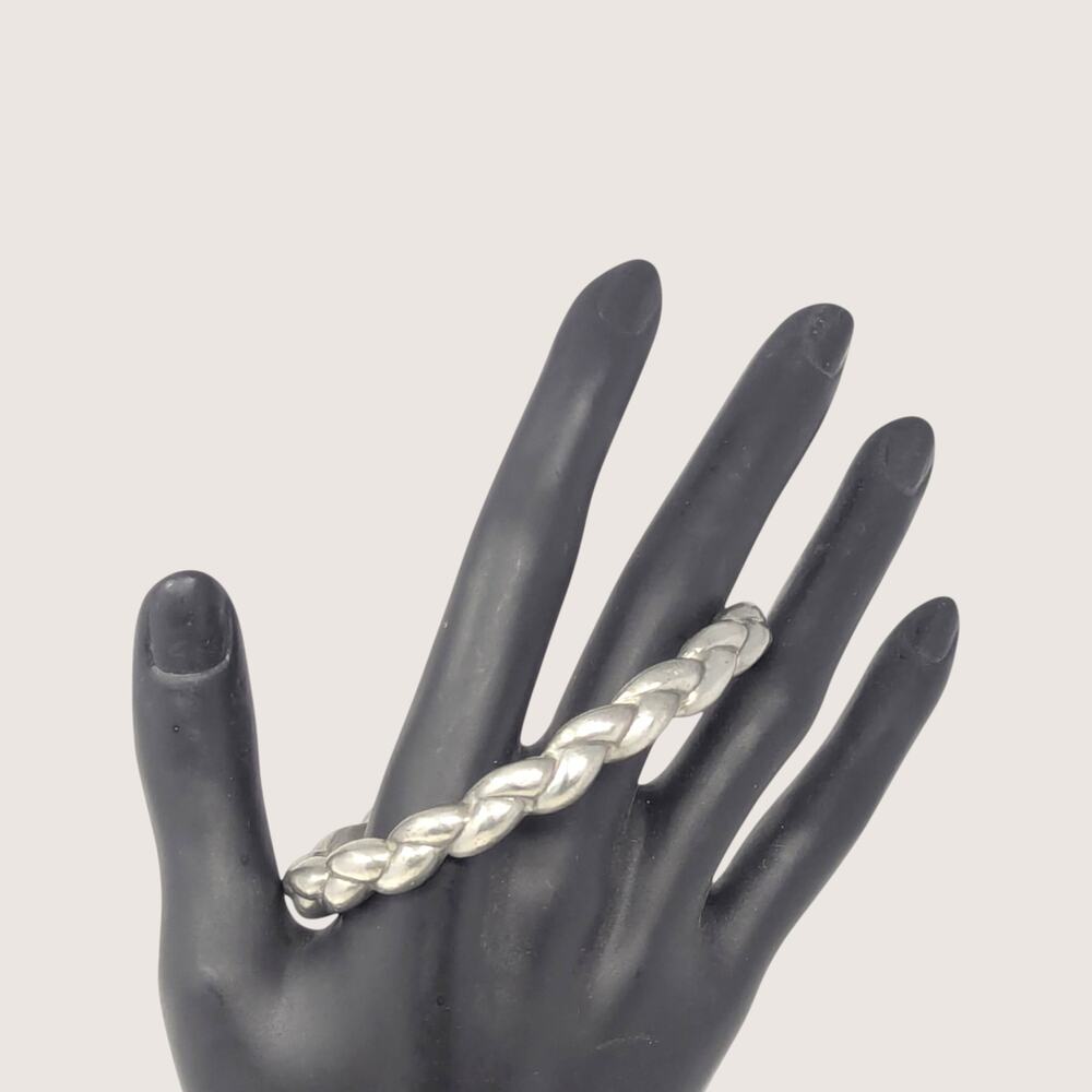 Vintage Pewter Braided Bangle Bracelet